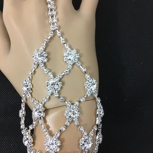 Slave bracelet. Silver, embelished with crystals